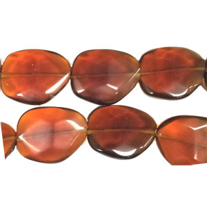 DARK TOPAZ QUARTZ FACETED PEAR FREEFORM 23X28MM